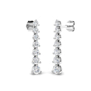 Cyany Gold Drop & Trilogy Diamond Earrings 1.25ct to 1.5ct Luxury in 10K/14K gold and platinum with certified lab-grown or natural diamonds
