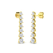 Cyany Gold Drop & Trilogy Diamond Earrings 1.25ct to 1.5ct Luxury in 10K/14K gold and platinum with certified lab-grown or natural diamonds