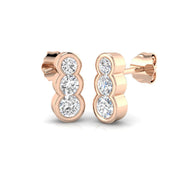 Plum Gold Diamond Drop & Trilogy Earrings - Luxury 0.5ct to 1.5ct in 10K/14K gold and platinum with certified lab-grown or natural diamonds