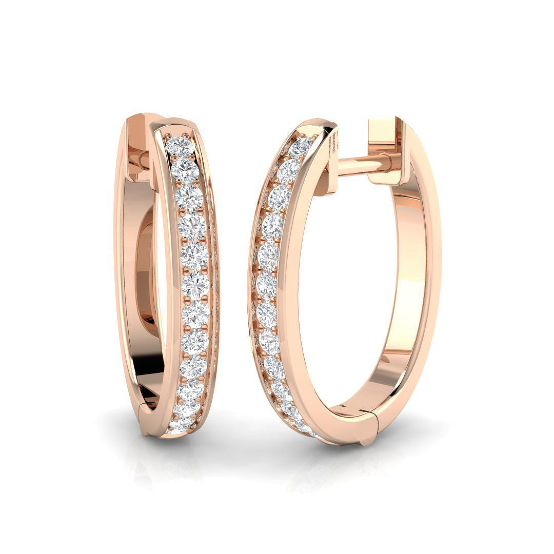 Hoop Earrings 0.25 Ct Round Diamond in 10K/14K gold and platinum with certified lab-grown or natural diamonds
