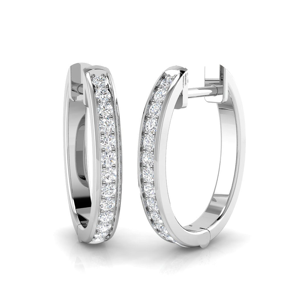 Hoop Earrings 0.25 Ct Round Diamond in 10K/14K gold and platinum with certified lab-grown or natural diamonds