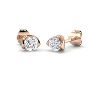 Stud Earrings with Round Diamond Tension Set - 0.50ct in 10K/14K gold and platinum with certified lab-grown or natural diamonds