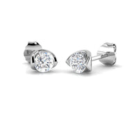 Stud Earrings with Round Diamond Tension Set - 0.50ct in 10K/14K gold and platinum with certified lab-grown or natural diamonds