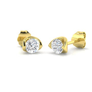 Stud Earrings with Round Diamond Tension Set - 0.50ct in 10K/14K gold and platinum with certified lab-grown or natural diamonds