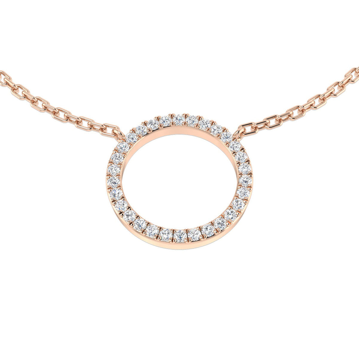 Diamond Circle Pendant of Life Necklace 0.1ct to 0.33ct Gold & in 10K/14K gold and platinum with certified lab-grown or natural diamonds