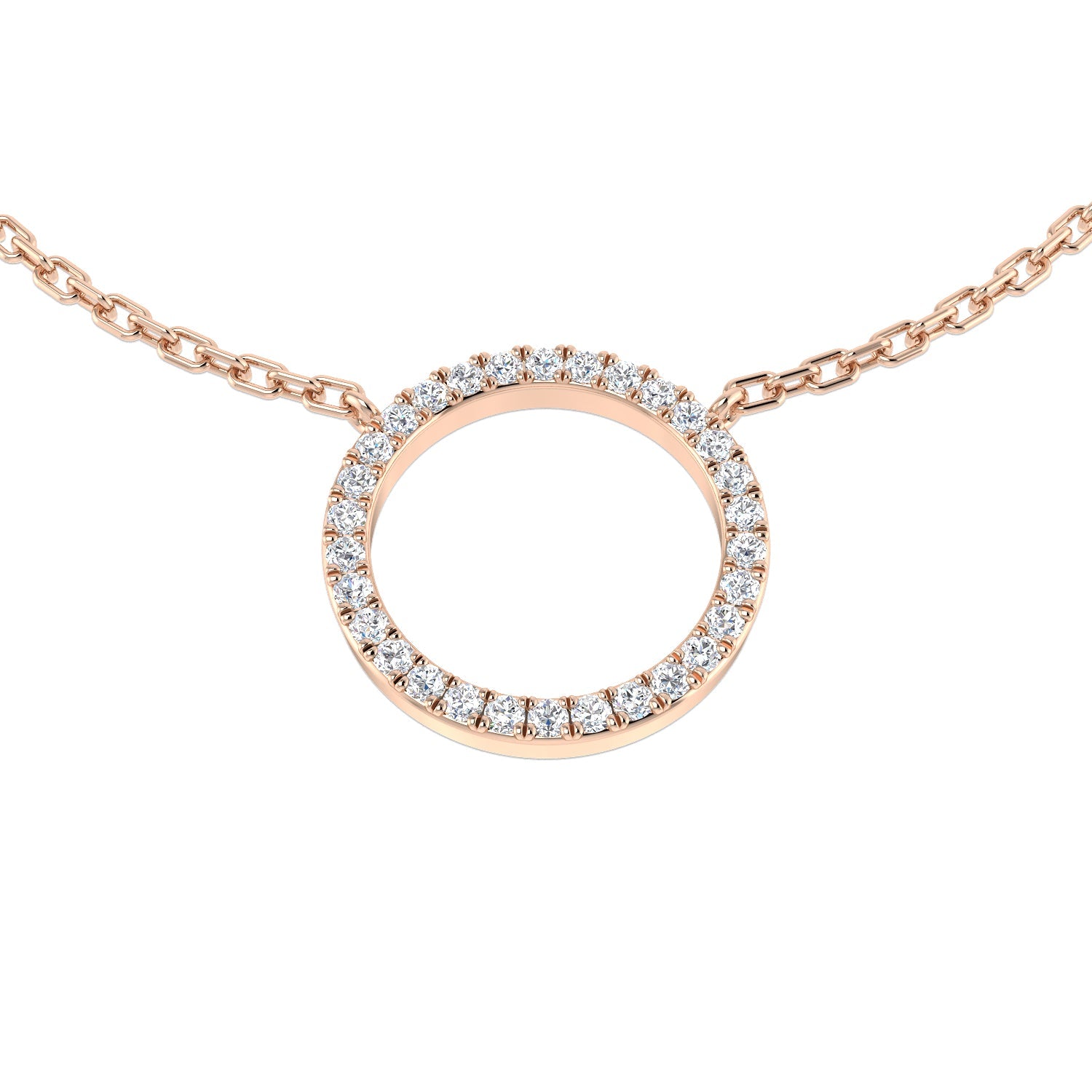 Diamond Circle Pendant of Life Necklace 0.1ct to 0.33ct Gold & in 10K/14K gold and platinum with certified lab-grown or natural diamonds