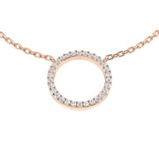 Diamond Circle Pendant of Life Necklace 0.1ct to 0.33ct Gold & in 10K/14K gold and platinum with certified lab-grown or natural diamonds