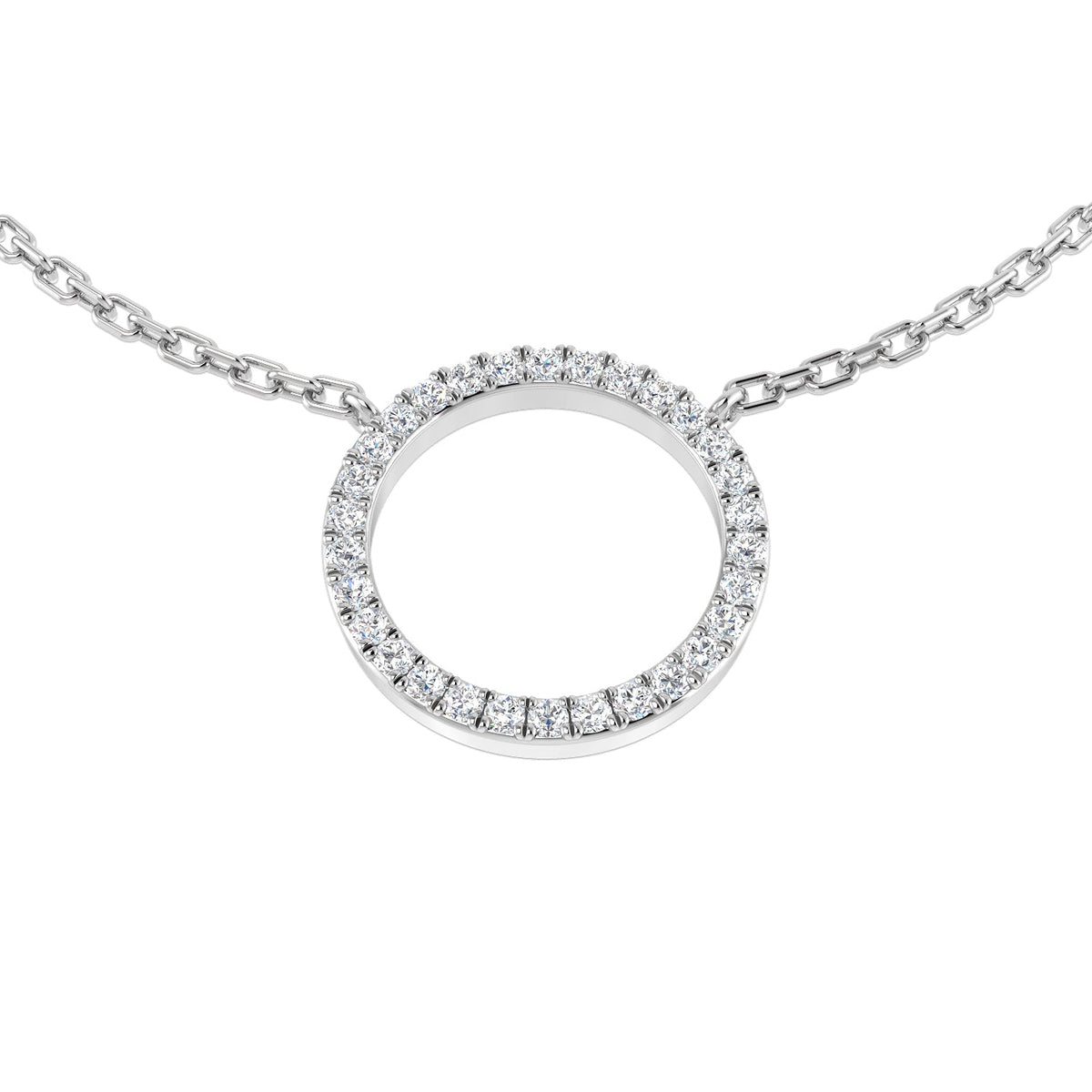 Diamond Circle Pendant of Life Necklace 0.1ct to 0.33ct Gold & in 10K/14K gold and platinum with certified lab-grown or natural diamonds