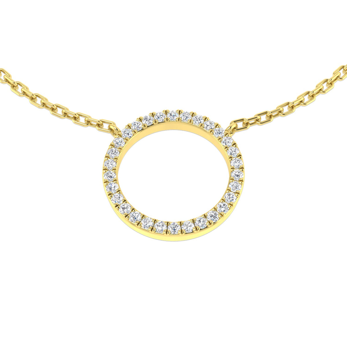 Diamond Circle Pendant of Life Necklace 0.1ct to 0.33ct Gold & in 10K/14K gold and platinum with certified lab-grown or natural diamonds