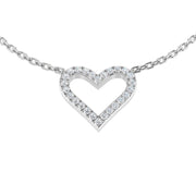Heart Shaped Diamond Necklace in 10K/14K gold and platinum with certified lab-grown or natural diamonds