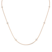 Diamond Station Necklace in 10K/14K gold and platinum with certified lab-grown or natural diamonds