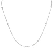 Diamond Station Necklace in 10K/14K gold and platinum with certified lab-grown or natural diamonds