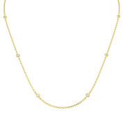 Diamond Station Necklace in 10K/14K gold and platinum with certified lab-grown or natural diamonds