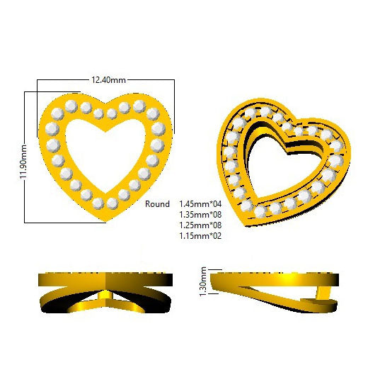 Heart-Shaped Pave Diamond Pendant in 10K/14K gold and platinum with certified lab-grown or natural diamonds