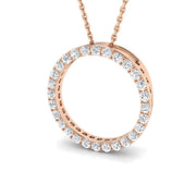 Diamond Circle Pendant in 10K/14K gold and platinum with certified lab-grown or natural diamonds