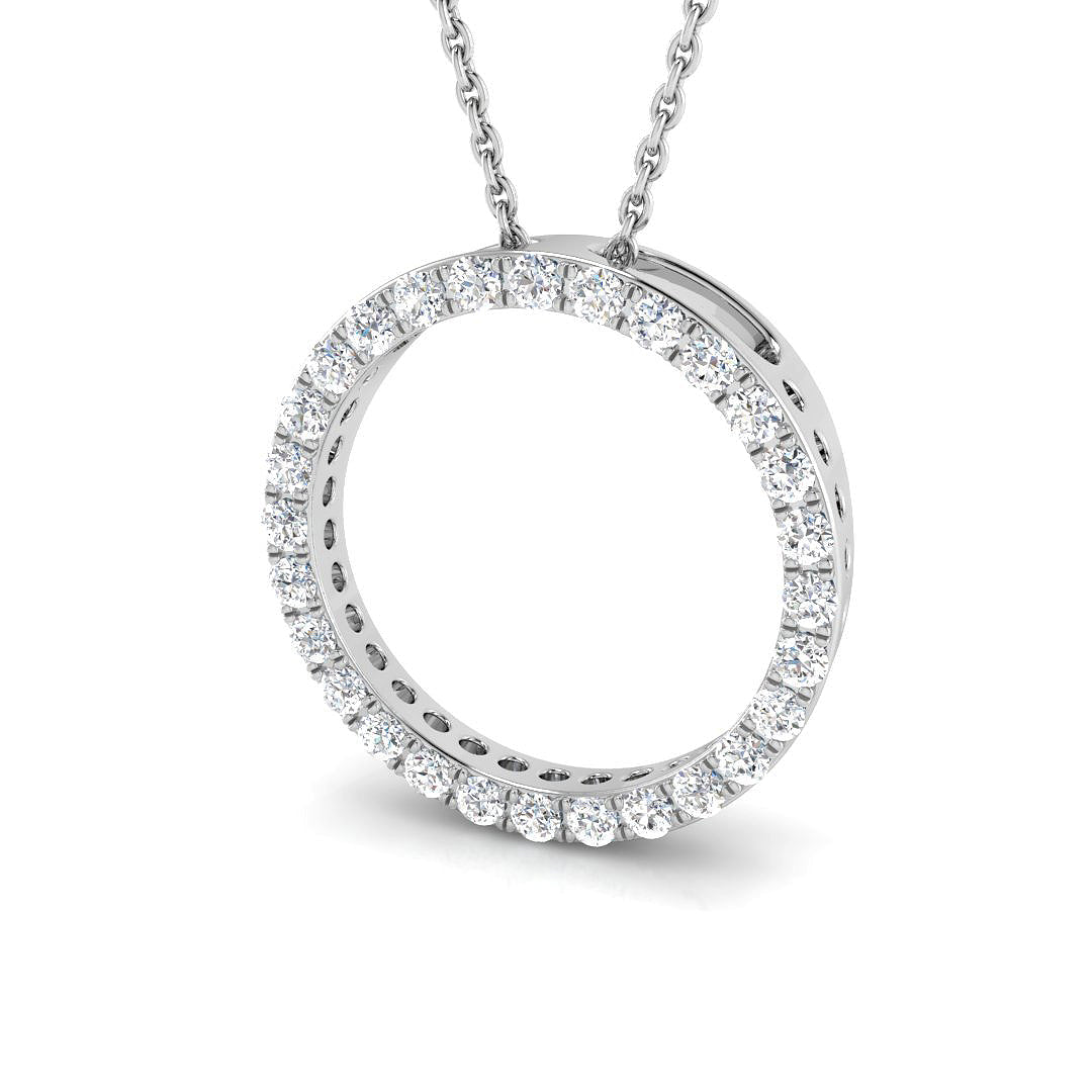 Diamond Circle Pendant in 10K/14K gold and platinum with certified lab-grown or natural diamonds