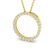 Diamond Circle Pendant in 10K/14K gold and platinum with certified lab-grown or natural diamonds