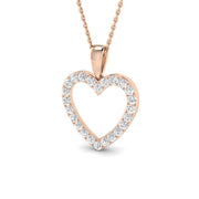 Heart Round Cut Diamond Pendant in 10K/14K gold and platinum with certified lab-grown or natural diamonds