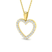 Heart Round Cut Diamond Pendant in 10K/14K gold and platinum with certified lab-grown or natural diamonds