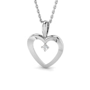 Heart Round Diamond Pendant in 10K/14K gold and platinum with certified lab-grown or natural diamonds