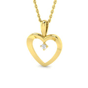 Heart Round Diamond Pendant in 10K/14K gold and platinum with certified lab-grown or natural diamonds