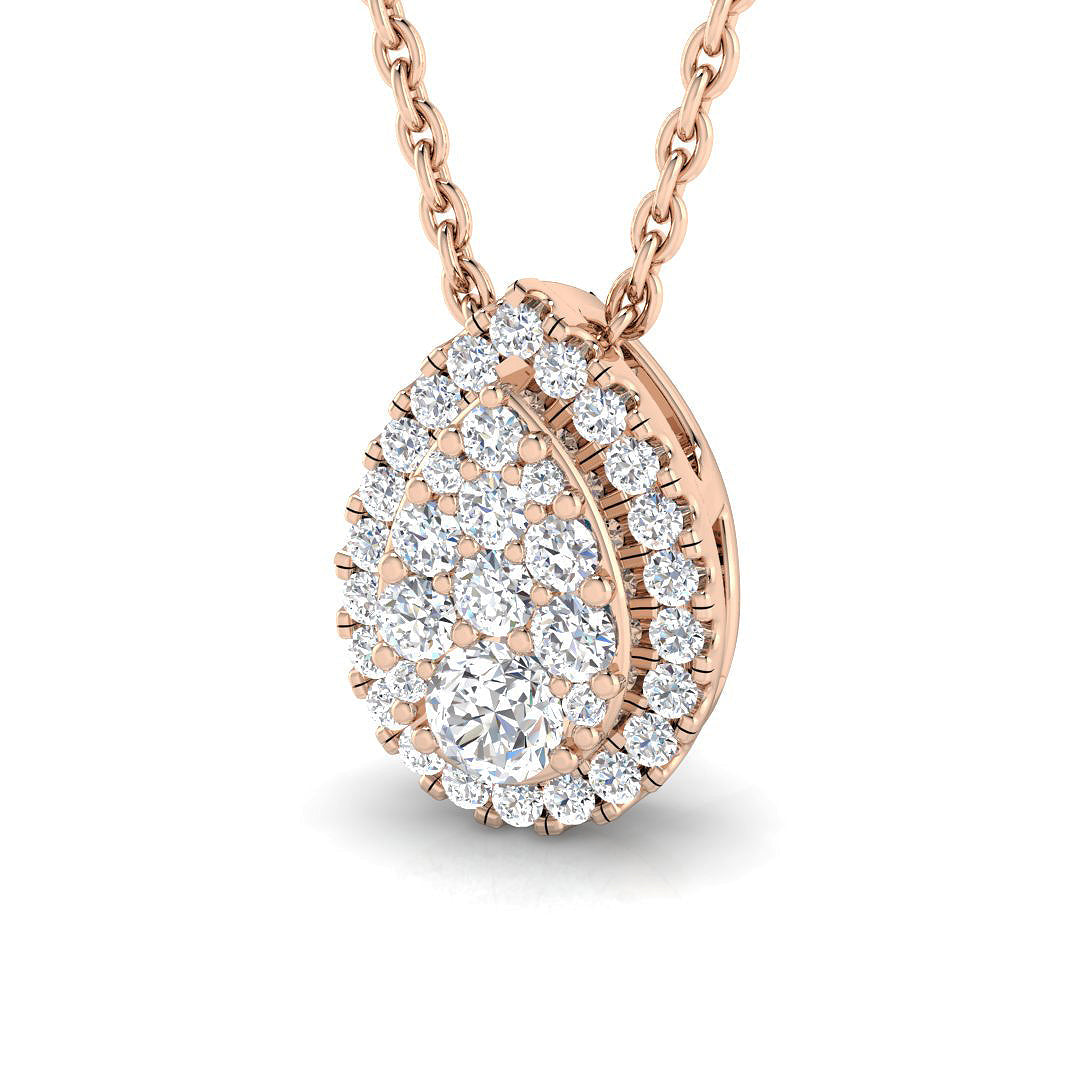 Pear-Shaped Diamond Pendant Necklace with Lab-Grown Diamonds Without Chain in 10K/14K gold and platinum with certified lab-grown or natural diamonds