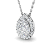 Pear-Shaped Diamond Pendant Necklace with Lab-Grown Diamonds Without Chain in 10K/14K gold and platinum with certified lab-grown or natural diamonds