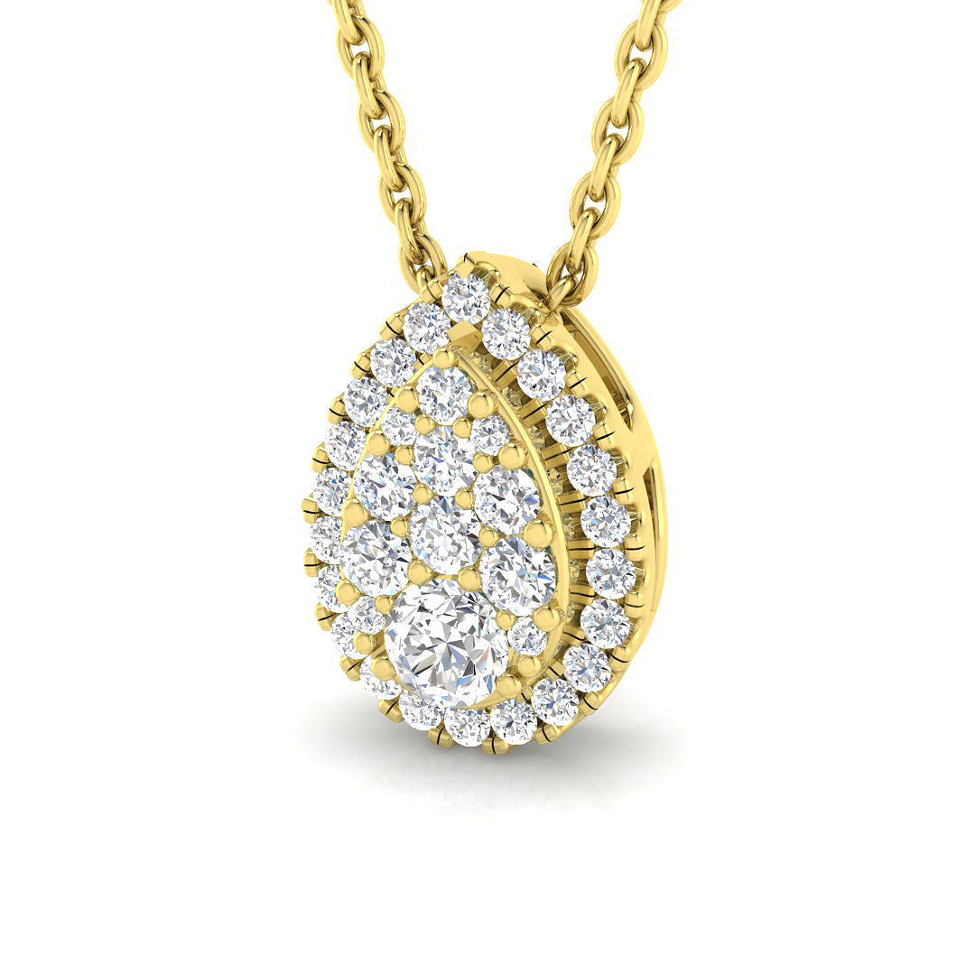 Pear-Shaped Diamond Pendant Necklace with Lab-Grown Diamonds Without Chain in 10K/14K gold and platinum with certified lab-grown or natural diamonds