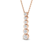 Five Stone Graduated Diamond Journey Pendant Necklace in 10K/14K gold and platinum with certified lab-grown or natural diamonds