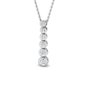 Five Stone Graduated Diamond Journey Pendant Necklace in 10K/14K gold and platinum with certified lab-grown or natural diamonds