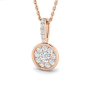 Round Diamond Cluster Pendant 0.3ct Gold (Without Chain ) in 10K/14K gold and platinum with certified lab-grown or natural diamonds