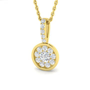 Round Diamond Cluster Pendant 0.3ct Gold (Without Chain ) in 10K/14K gold and platinum with certified lab-grown or natural diamonds