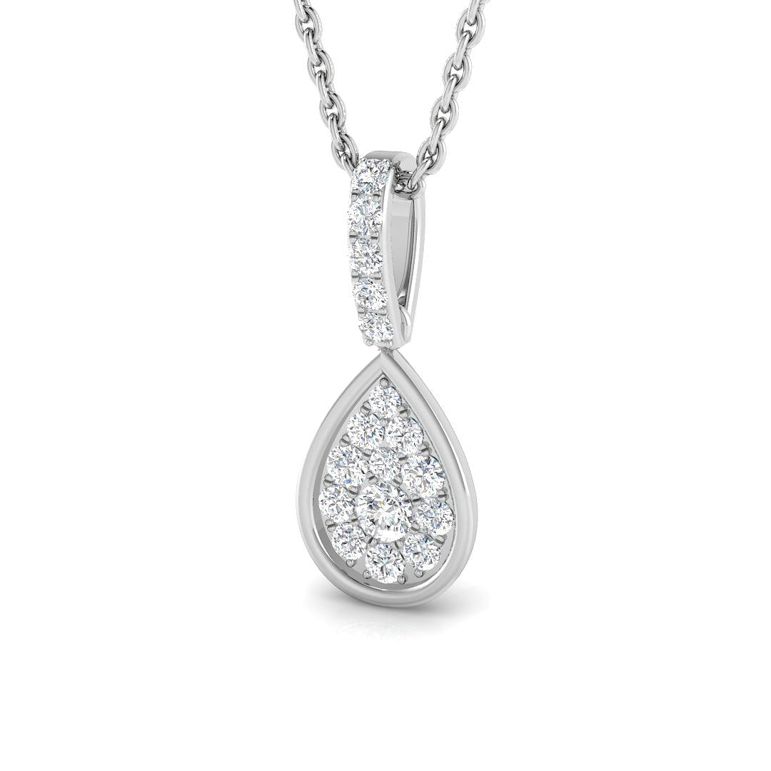 Teardrop Diamond Pendant Necklace 0.2ct Gold (Without Chain ) in 10K/14K gold and platinum with certified lab-grown or natural diamonds