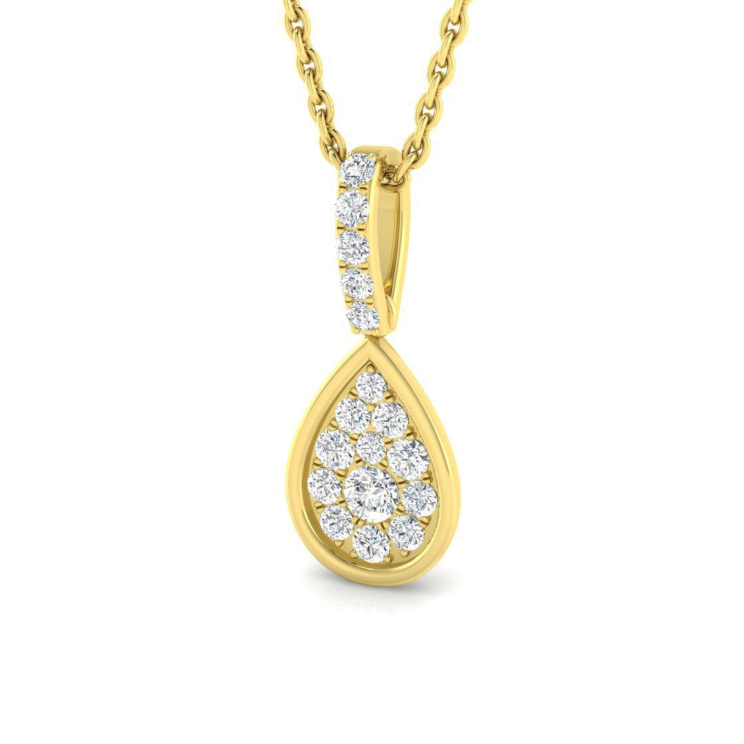 Teardrop Diamond Pendant Necklace 0.2ct Gold (Without Chain ) in 10K/14K gold and platinum with certified lab-grown or natural diamonds