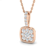 Square Diamond Pendant Necklace in 10K/14K gold and platinum with certified lab-grown or natural diamonds