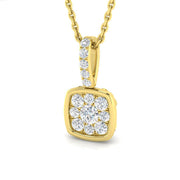 Square Diamond Pendant Necklace in 10K/14K gold and platinum with certified lab-grown or natural diamonds