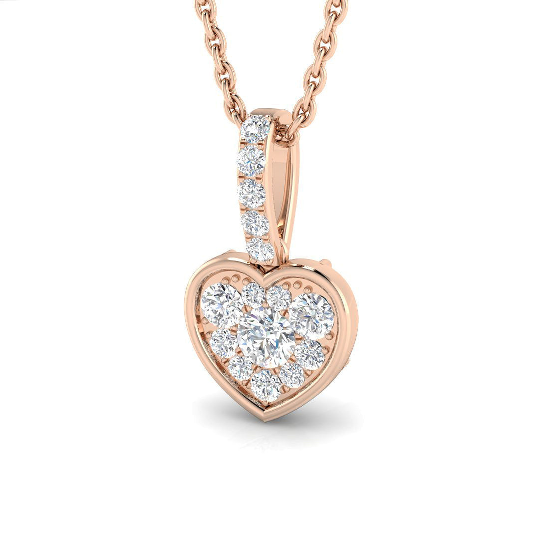 Heart Diamond Pendant Necklace in 10K/14K gold and platinum with certified lab-grown or natural diamonds