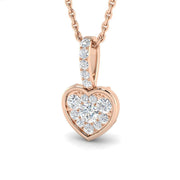 Heart Diamond Pendant Necklace in 10K/14K gold and platinum with certified lab-grown or natural diamonds