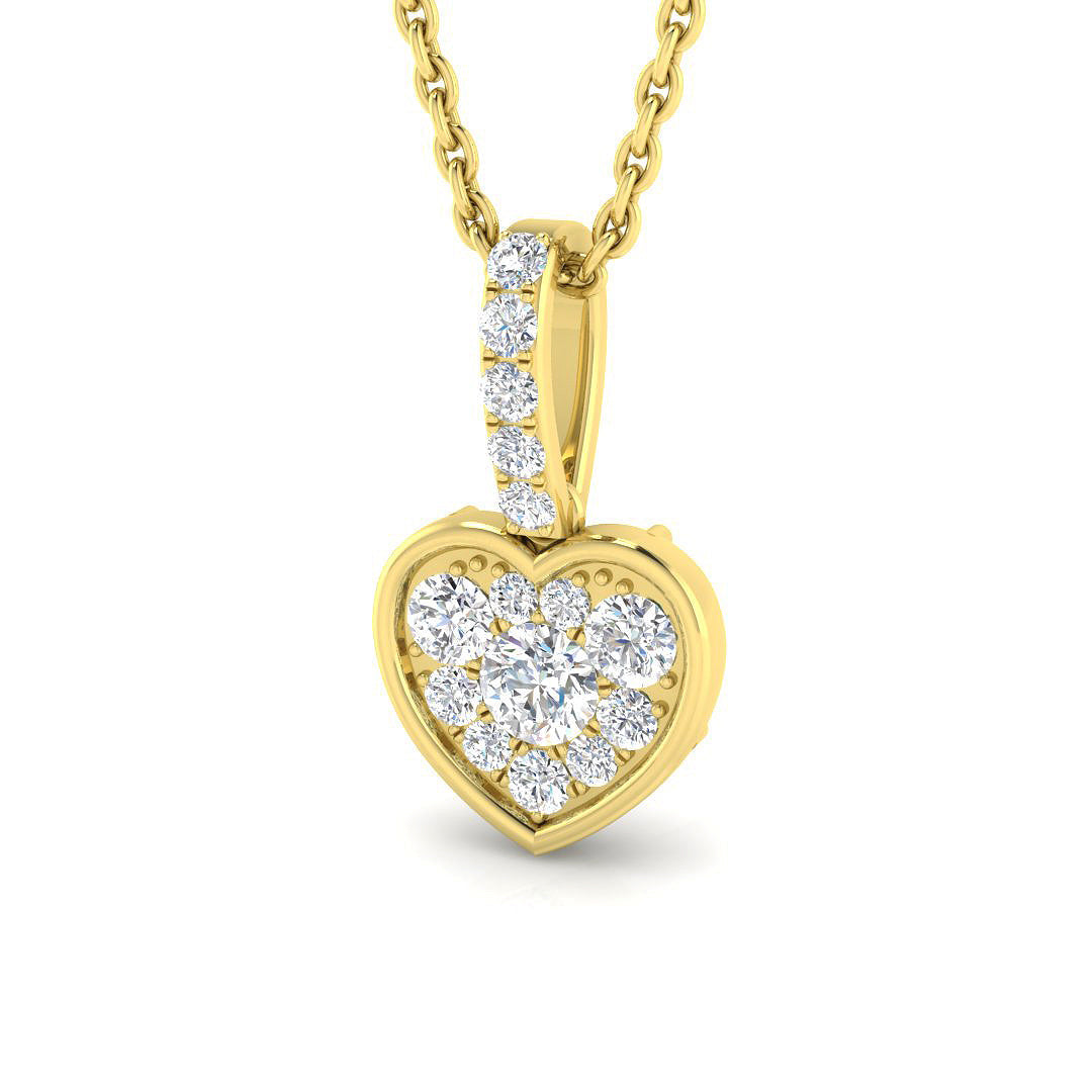Heart Diamond Pendant Necklace in 10K/14K gold and platinum with certified lab-grown or natural diamonds