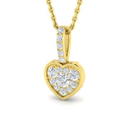 Heart Diamond Pendant Necklace in 10K/14K gold and platinum with certified lab-grown or natural diamonds