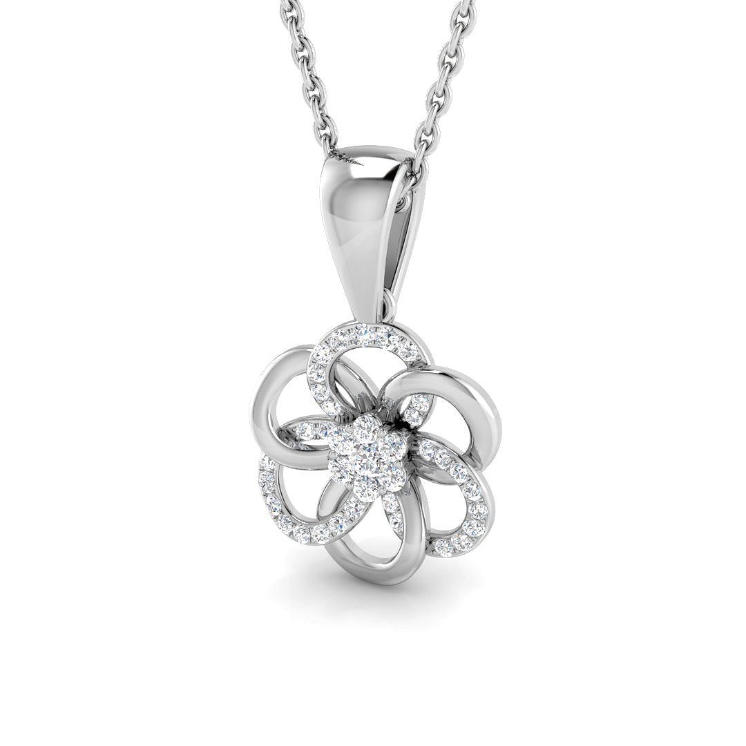 Floral Diamond Pendant0.1ct to 0.33ct Gold (Without Chain ) in 10K/14K gold and platinum with certified lab-grown or natural diamonds