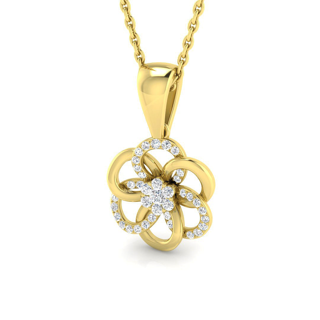 Floral Diamond Pendant0.1ct to 0.33ct Gold (Without Chain ) in 10K/14K gold and platinum with certified lab-grown or natural diamonds