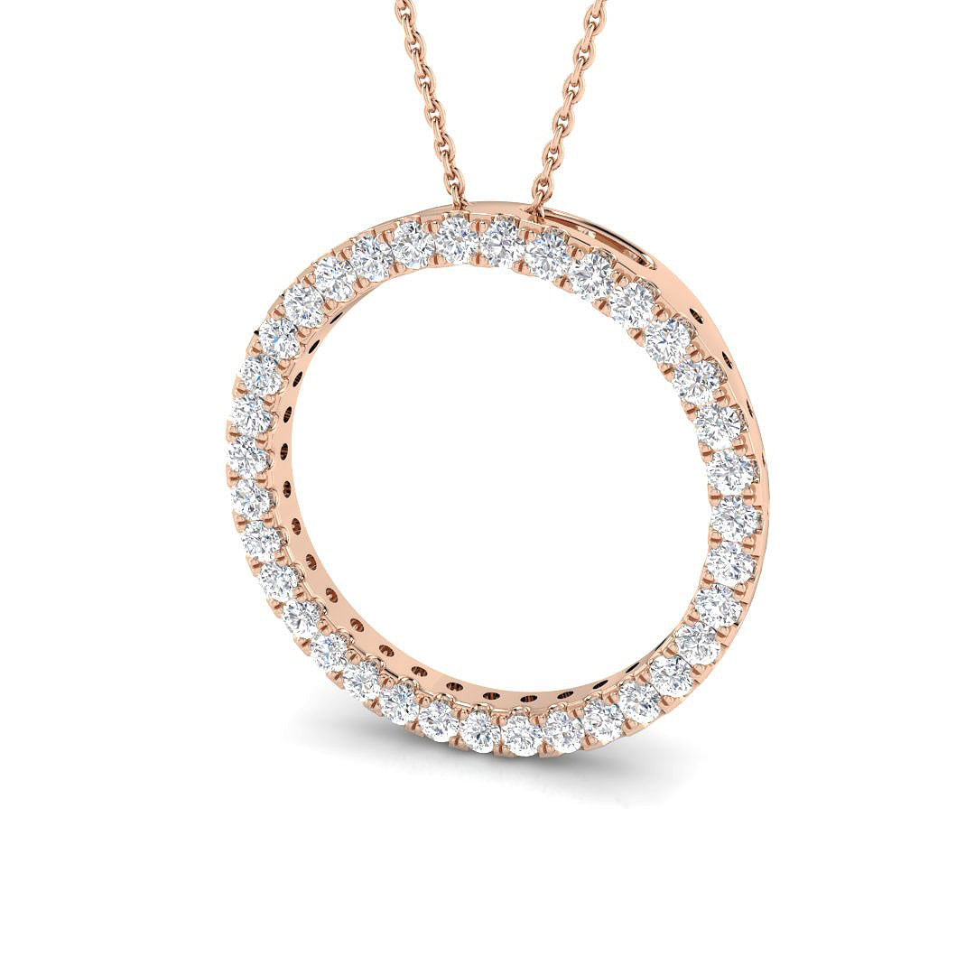 Diamond Circle Pendant in 10K/14K gold and platinum with certified lab-grown or natural diamonds
