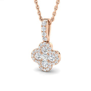 Luxury Diamond Flower Pendant Necklace Without Chain in 10K/14K gold and platinum with certified lab-grown or natural diamonds