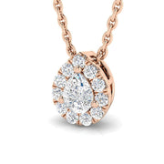 Pear Diamond Pendant Necklace 0.2ct to 0.3ct in 10K/14K gold and platinum with certified lab-grown or natural diamonds