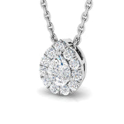 Pear Diamond Pendant Necklace 0.2ct to 0.3ct in 10K/14K gold and platinum with certified lab-grown or natural diamonds