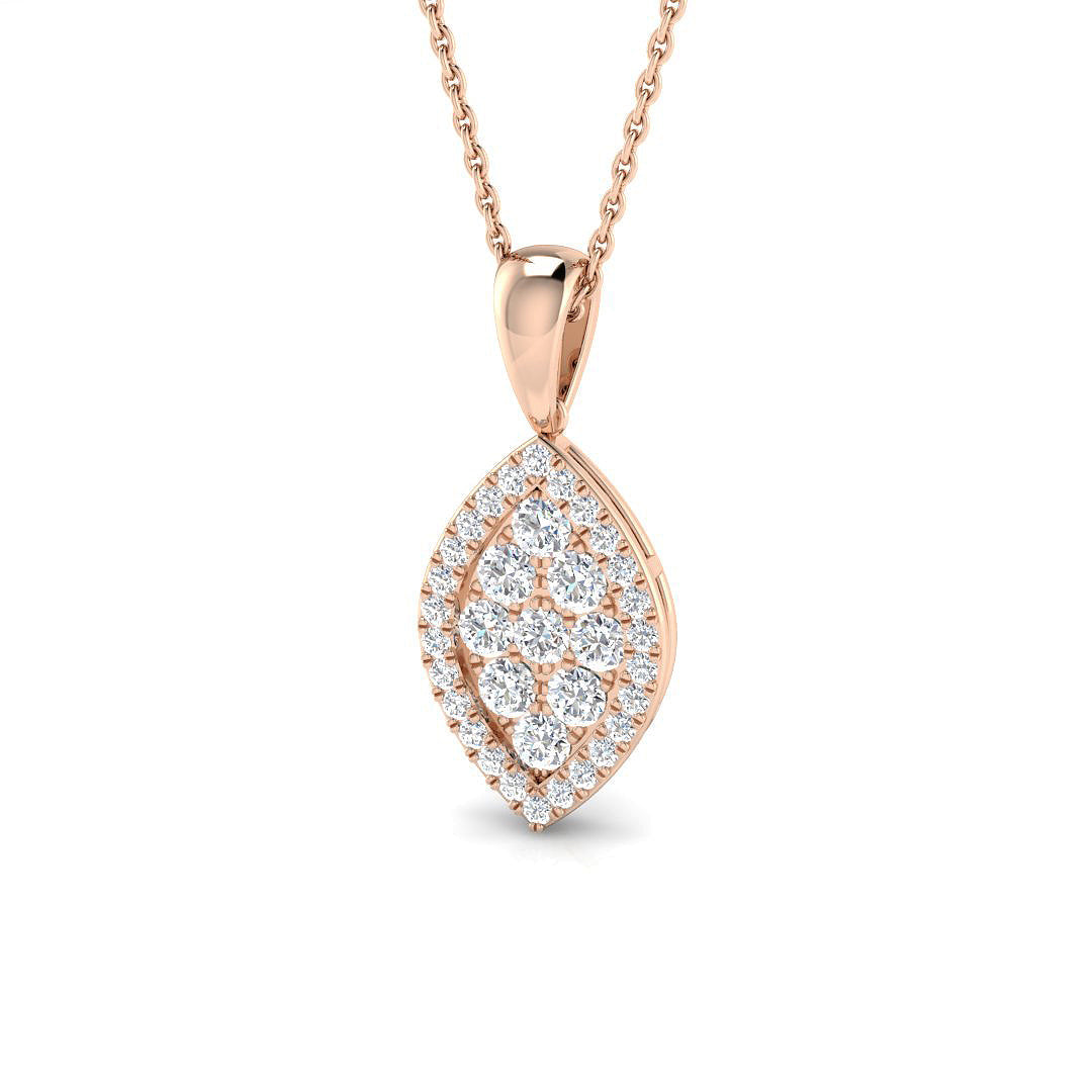 Marquise Diamond Cluster Pendant 0.5ct Gold Without Chain in 10K/14K gold and platinum with certified lab-grown or natural diamonds