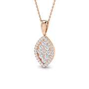 Marquise Diamond Cluster Pendant 0.5ct Gold Without Chain in 10K/14K gold and platinum with certified lab-grown or natural diamonds