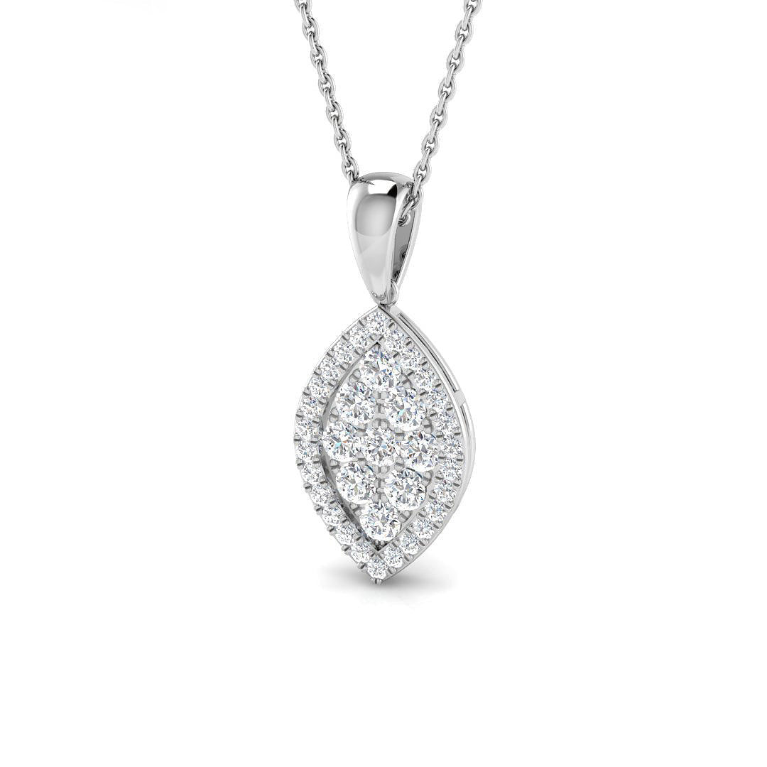 Marquise Diamond Cluster Pendant 0.5ct Gold Without Chain in 10K/14K gold and platinum with certified lab-grown or natural diamonds