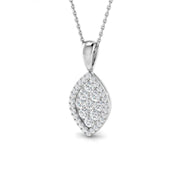 Marquise Diamond Cluster Pendant 0.5ct Gold Without Chain in 10K/14K gold and platinum with certified lab-grown or natural diamonds